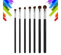 Set di 7 pennelli da trucco professionali per trucco, per applicare il trucco degli occhi, trucco teatrale, trucco per bambini, Halloween, carnevale (nero)