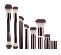 Set di 7 pennelli per il viso Set di pennelli per trucco a doppia testa Set di pennelli cosmetici per sfumare pennelli per il viso completo pennelli per il trucco per donna