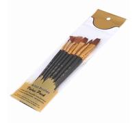 Set di 7 pennelli per pittura artistica outdoorm con punte rotonde, piatte, a lingua di gatto e a ventaglio. Pennelli professionali per disegno con setole in nylon e manico in (Nera)