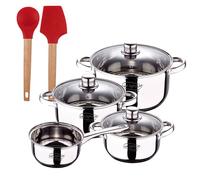 Set di 7 pentole in acciaio inox e Bergner EXCALIBUR, set di pentole da 2 pezzi