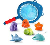 Set di 7 per bambini, giocattolo da bagno a partire da 1 anno, da bagno per bambini, con rete da pesca, giocattolo per vasca da