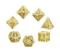 Set di 7 pezzi di metallo Dices Polyhedron Practical Table Game Hollow gioco per feste in club
