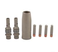 Set di 7 pezzi per torcia MIG per 15AK tra cui punte rivestite ugello e supporti per punte per fornire caratteristiche stabili e ridurre il rischio di burnback (1,2 mm)