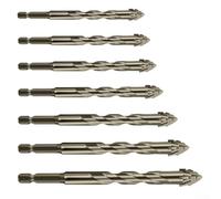 Set di 7 punte eccentriche per trapano triangolare, in metallo duro, per piastrelle, vetro, piastrelle, diametro 3-12 mm, codolo esagonale, punte per trapano multi-materiale per piastrelle, vetro,