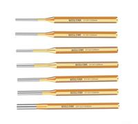 Set di 7 punzoni resistenti con teste da 2 mm, 3 mm, 4 mm, 5 mm, 6 mm, 8 mm e 10 mm, realizzate in lega di acciaio per uso industriale