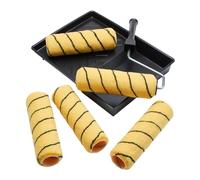 Set di 7 rulli per pittura ProDec rulli in tessuto a pelo medio, telaio a gabbia e vassoio per dipingere con pitture a emulsione e per muratura su pareti e soffitti interni ed esterni, 9".