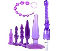 Set di 7, Silicone Butt Plug Vibratori Trainer Set per Uomini e Donne,Purple
