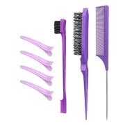 Set di 7 spazzole per capelli in nylon con clip a becco d'anatra