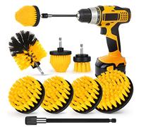 Set di 7 spazzole per trapano da 1/4" + asta allungabile, attacco per trapano, spazzola per pulizia elettrica, per bagno, vasca, piastrelle, angoli, pavimento