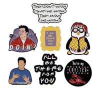Set di 7 spille della Serie Friends, assortite varie, spilla decorativa, 3 x 3 cm, accessorio per abbigliamento