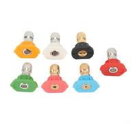 Set di 7 ugelli per idropulitrice a pressione da 1/4 di pollice per macchine da 4000 PSI con iniettore di sapone a cinque angoli di ventilazione e ugello di risciacquo