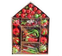 Set di 70 palline decorative per albero di Natale, leggere, decorazioni per feste a casa (rosso verde)