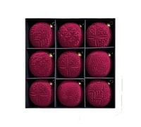 Set di 70 palline natalizie a forma di stella, rotonde, Xmas Santa Tree, fai da te, ornamenti per Capodanno (rosso vine)