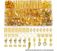 Set di 70 pezzi di elastici per capelli in metallo assortiti a tema sole, inclusi forme a stella, foglia, cuore, adatti per la decorazione e lo styling dei capelli di ragazze e donne, stile bohémien, 
