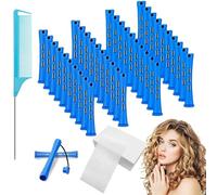 Set di 71 Onde Permanenti - Completo di Pettine in Acciaio, 40 Riccioli e 30 Carta, Ferro arricciacapelli per ricci piccoli e capelli di media lunghezza