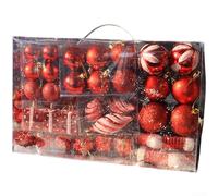 Set di 72 decorazioni per albero di Natale, palline di plastica e ghirlanda, per decorazioni stagionali (A)