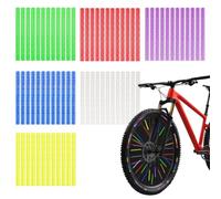 Set di 72 riflettori per raggi della bicicletta, 6 colori, lunghezza 75 mm