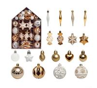 Set di 73 palline di Natale elettroplaccate per albero e decorazioni per feste, con disegni assortiti e ganci per appendere