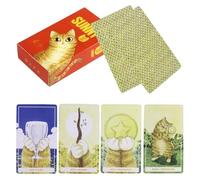 Set di 78 carte per tarocchi con gatto arancione, gioco spirituale, design consapevole coinvolgente, funzione autoriflessione, accessorio per meditazione per donne, uomini, feste, vite passate