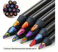 Set di 8/12/24 matite colorate, penne magiche arcobaleno a gradiente, pennarelli graffiti vivaci, forniture artistiche kawaii per scrittura creativa e pittura, taccuino per acquerelli e pittura Tagli 