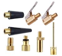 Set di 8 adattatori multifunzione per valvola auto, con 2 valvole di gonfiaggio, 2 tubi di gonfiaggio e 4 aghi di gonfiaggio, compatibile con Bosch EasyPump, adatto per pneumatici di auto, biciclette