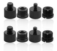 Set di 8 adattatori per microfono con attacco da 5/8" femmina a 3/8" maschio, 3/8" femmina a 5/8" maschio, 5/8" femmina a 1/4" maschio, 1/4" femmina a 5/8" maschio, adattatori filettati per microfoni