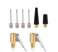 Set di 8 adattatori per valvole Bosch EasyPump Portable Air Pumps, per pneumatici auto, biciclette, palloni, letti ad aria, in metallo