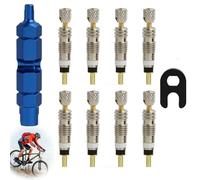 Set di 8 adattatori per valvole della bicicletta, da Presta a a Schrader, valvola francese, rimozione valvola e tappi per valvole, in rame e plastica, universali per pneumatici da bicicletta