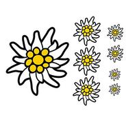 Set di 8 adesivi per auto con stella alpina, resistenti agli autolavaggi, resistenti alle intemperie e ai raggi UV.