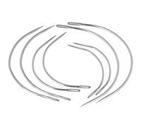 Set di 8 aghi curvi rotondi in pelle, aghi per sellatura in acciaio, per cucito, parrucca C, aghi curvi per extension, aghi in pelle, sottili