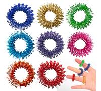 Set di 8 anelli per agopuntura, anelli per agopuntura, anelli per agopressione, massaggio per dita o massaggio per dita per migliorare la circolazione sanguigna e alleviare i dolori articolari