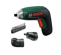 Bosch IXO8 Cacciavite a batteria (in dattatori angolare ed eccentrico, set di 10 bit e batteria, in scatola di stoccaggio)