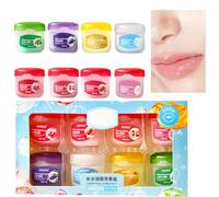 Set di 8 Balsami per Labbra Idratante, Lip Balm Gift Set, Balsamo Labbra Nutriente, Cura Labbra Riparatrice Giorno e Notte, Maschera Labbra Notte, Set Regalo Burrocacao Labbra, Moisturizing Lip Care