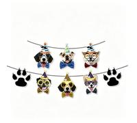 Set di 8 bandierine decorative con motivo cane, buon compleanno