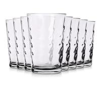 Set di 8 bicchieri in vetro da 200 ml con design decorativo trasparente