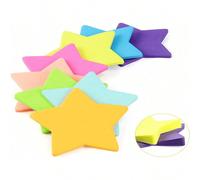 Set di 8 blocchetti adesivi a forma di stella, 8 colori vivaci, 30 fogli/blocchetto, blocchetti adesivi Colore unicoCarta tessile