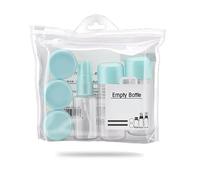 Set di 8 bottiglie da viaggio, contenitori dispenser a prova di perdite, per shampoo, bagnoschiuma, lozioni per le mani e detergente per il viso, kit da viaggio trasparente per articoli da toeletta e