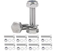 Set di 8 bulloni a testa esagonale, in acciaio inossidabile 304, dadi di bloccaggio esagonali, con dadi e rondelle in nylon, viti e dadi, per macchinari, mobili, auto, moto, navi, stampa 3D (M6 x 16