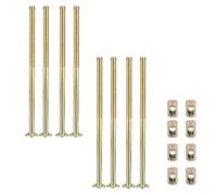 Set di 8 bulloni M6 x 120 mm per mobili, placcati in zinco, viti esagonali con dadi cilindrici per sedie, letti e armadi