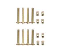 Set di 8 bulloni M6 x 40 mm per mobili, zincati, viti esagonali con dadi a barilotto per sedie, letti e armadi