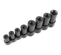 Set di 8 bussole per rubinetto, compatibili con estensioni a cricchetto da 1/4" e 3/8", struttura in acciaio inossidabile con numeri incisi, nero