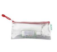 Set di 8 buste in plastica, formato assegno, con zip, rosse