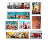 Set di 8 calamite da frigo Londra Inghilterra, design in lamina acrilica con famose icone del Regno Unito, collezione regalo souvenir