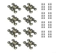 Set di 8 cerniere in lega di zinco antiche con viti di montaggio, cerniere decorative pieghevoli per un uso sicuro e funzionale nella lavorazione del legno e artigianato (H)