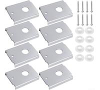Set di 8 cerniere per porte bifold color argento | Struttura in acciaio di alta qualità, rondelle in nylon incluse, resistente alla ruggine, finitura, uso di lunga durata