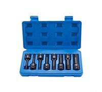 Set di 8 chiavi a bussola da 30,5 cm con dimensioni H5 e H19, in acciaio cromato, con design a foro stenopeico per una vestibilità sicura e una maggiore durata sotto carico