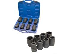 Set di 8 chiavi a bussola metriche da 19-41 mm, protezione per ruota motrice da 1", con inserti in plastica per chiave a percussione, kit di attrezzi in acciaio al cromo vanadio per la protezione dei