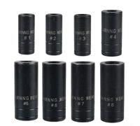 Set di 8 chiavi a bussola per rubinetto, testa di conversione resistente da 1/4 di pollice e 3/8 di pollice, per la lavorazione dei metalli automobilistici e gli strumenti di riparazione della casa