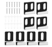 Set di 8 clip per montaggio a parete, in acciaio inox, con viti, per appendere specchi, cornici per specchi, oggetti in vetro, specchi