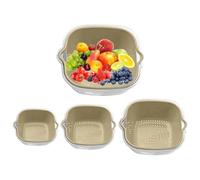 Set di 8 colini, centrifuga per insalata vegetariana, colino per frutta a 2 livelli, scolapasta per la pulizia degli alimenti, design ispessito, utensile da cucina, frutta, pasta, riso 15,5 x 16,5 x 7